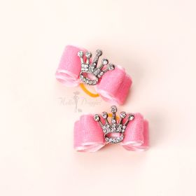 Crystal Crown Bow (Color: pink)