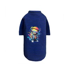 Punk Brats Dog Tee (Color: Striped Navy, size: XXS)